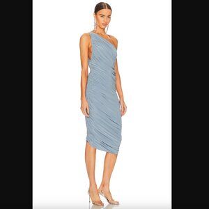 Norma Kamali Diana One Shoulder Dress, $250 Retail, Soft Blue, Size XS